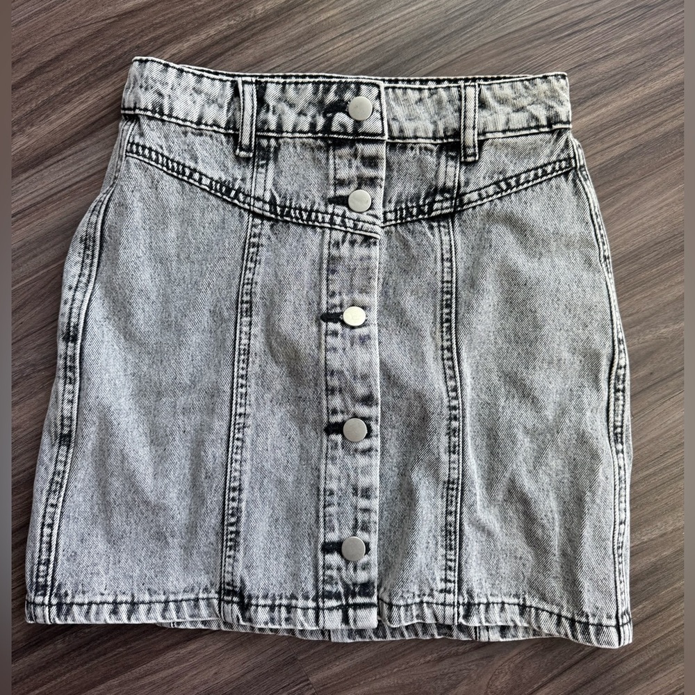 Gray Denim Button-Front Skirt | Size XS | NWOT